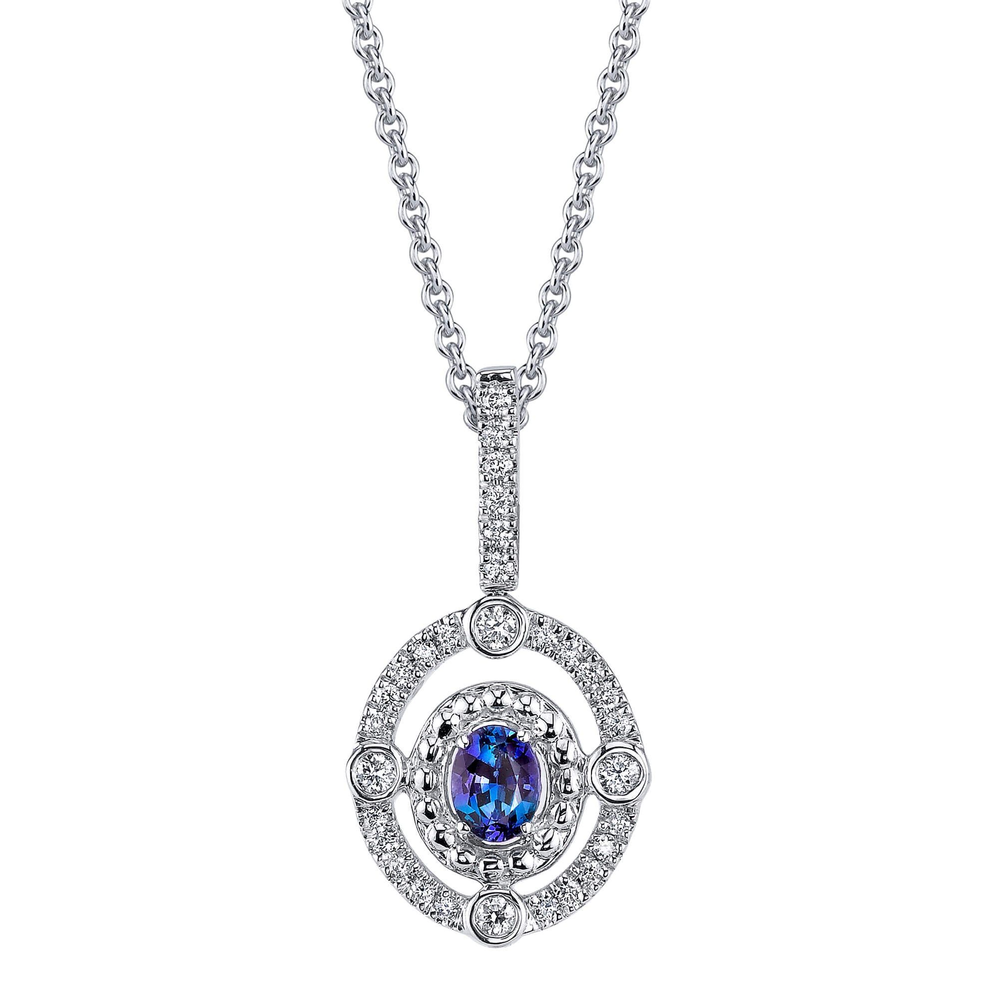 Storm's Eye - 14K White Gold Alexandrite Pendant