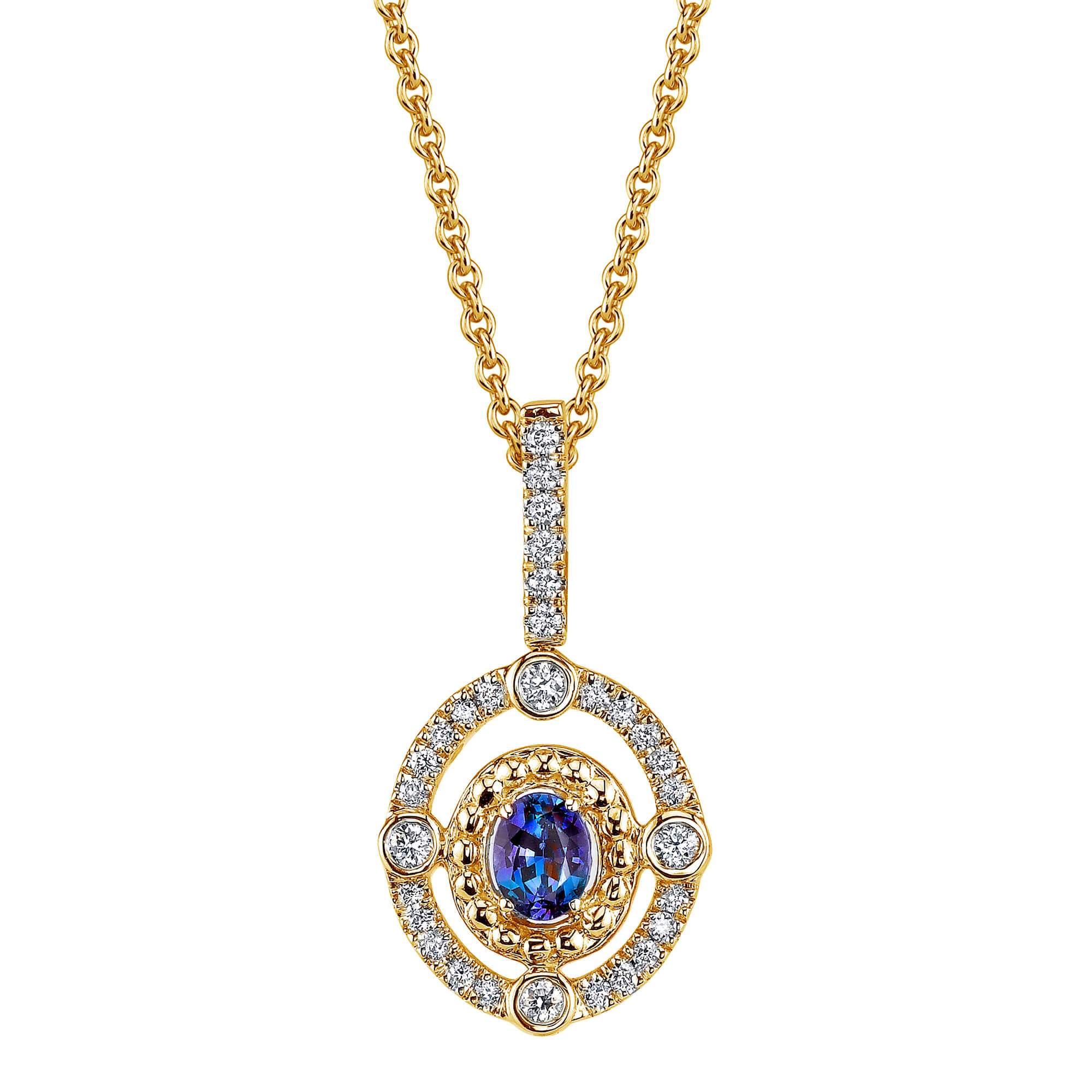 Storm's Eye - 14K Yellow Gold Alexandrite Pendant