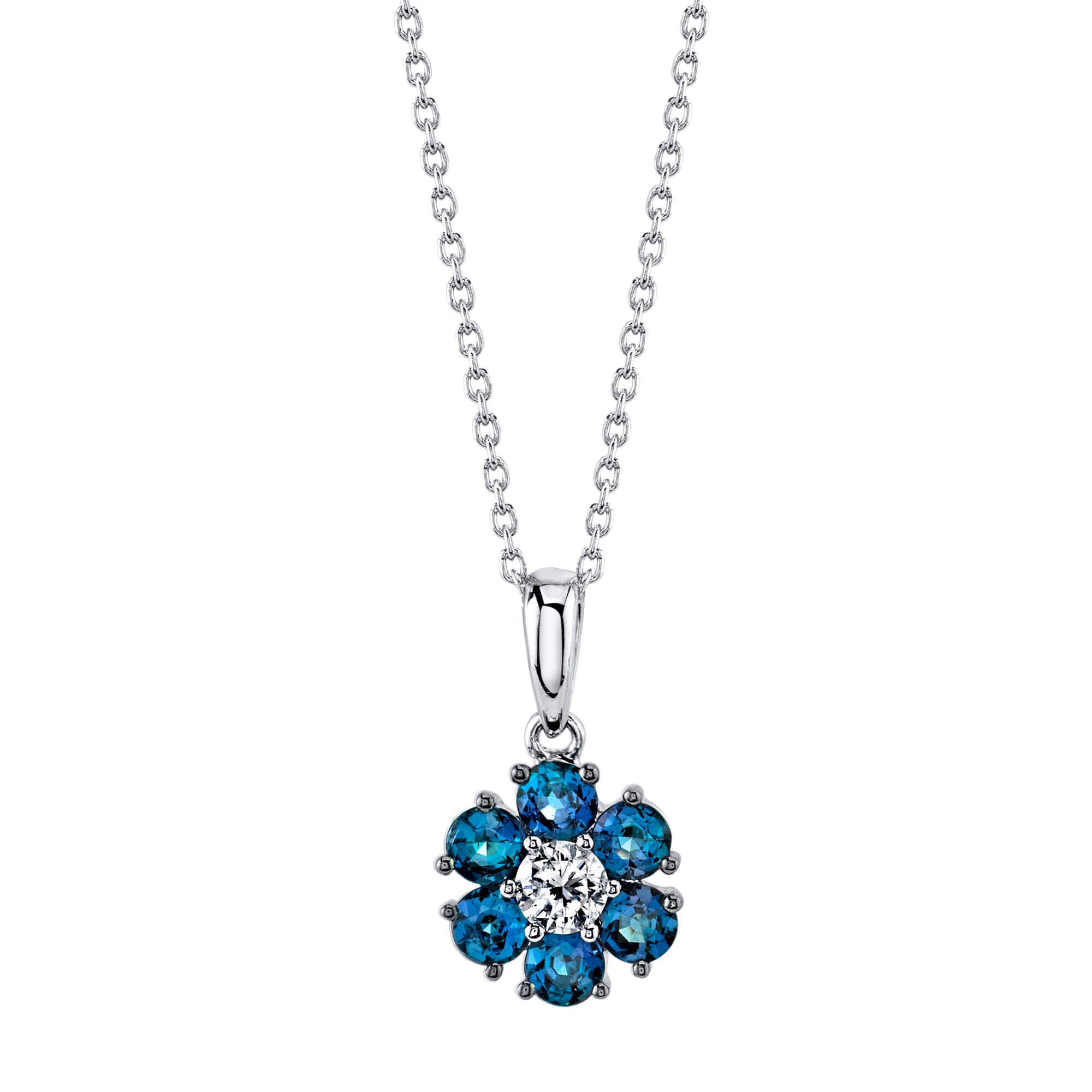 Graceful Floret - 18K White Gold Alexandrite Pendant