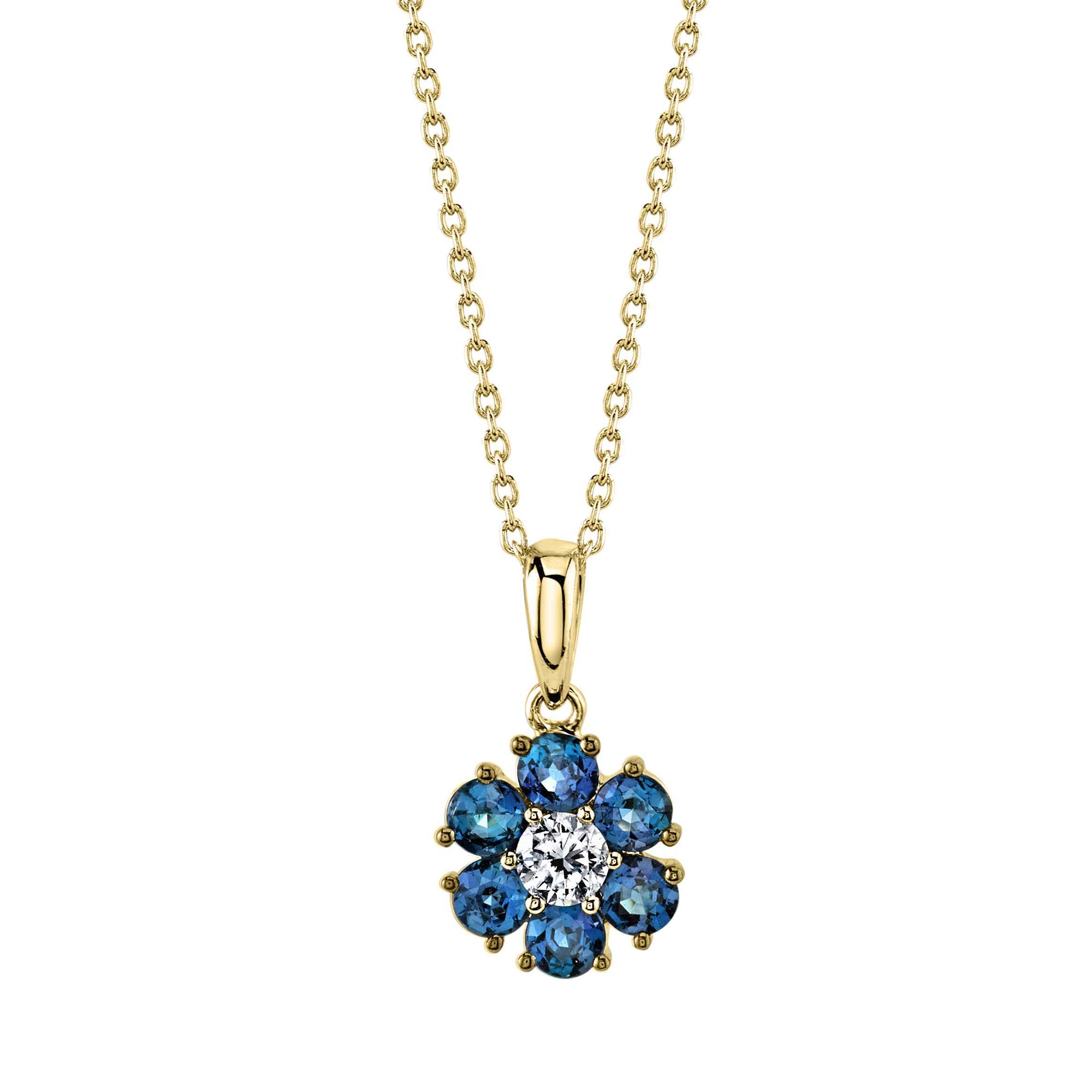 Graceful Floret - 14K Yellow Gold Alexandrite Pendant