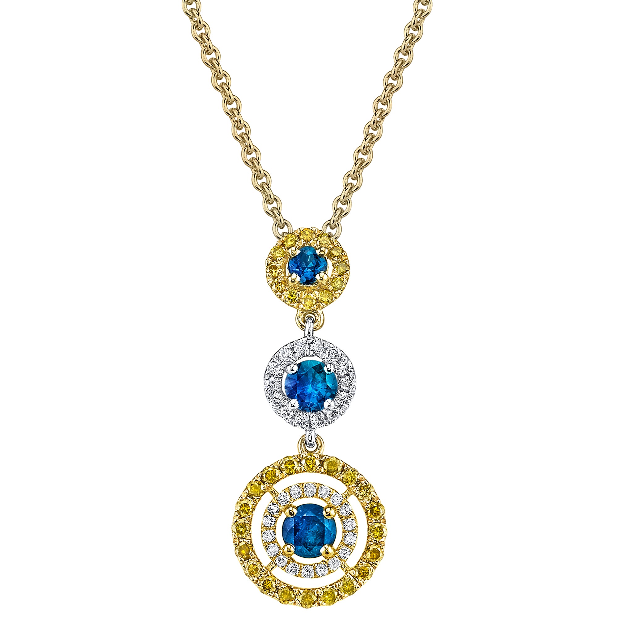 Passion Circles - 14K White Yellow Gold Alexandrite Pendant