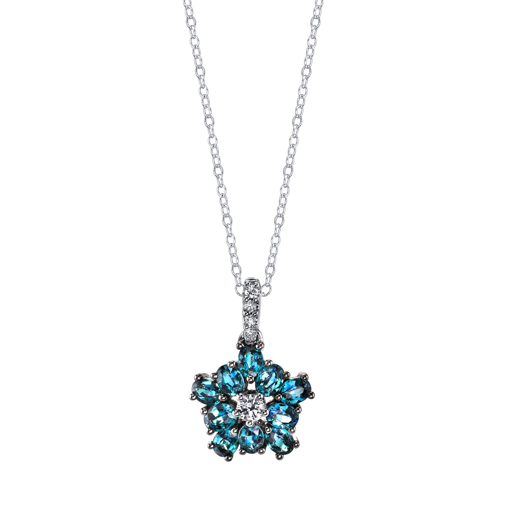 Nature's Hymn - 18K White Gold Alexandrite Pendant