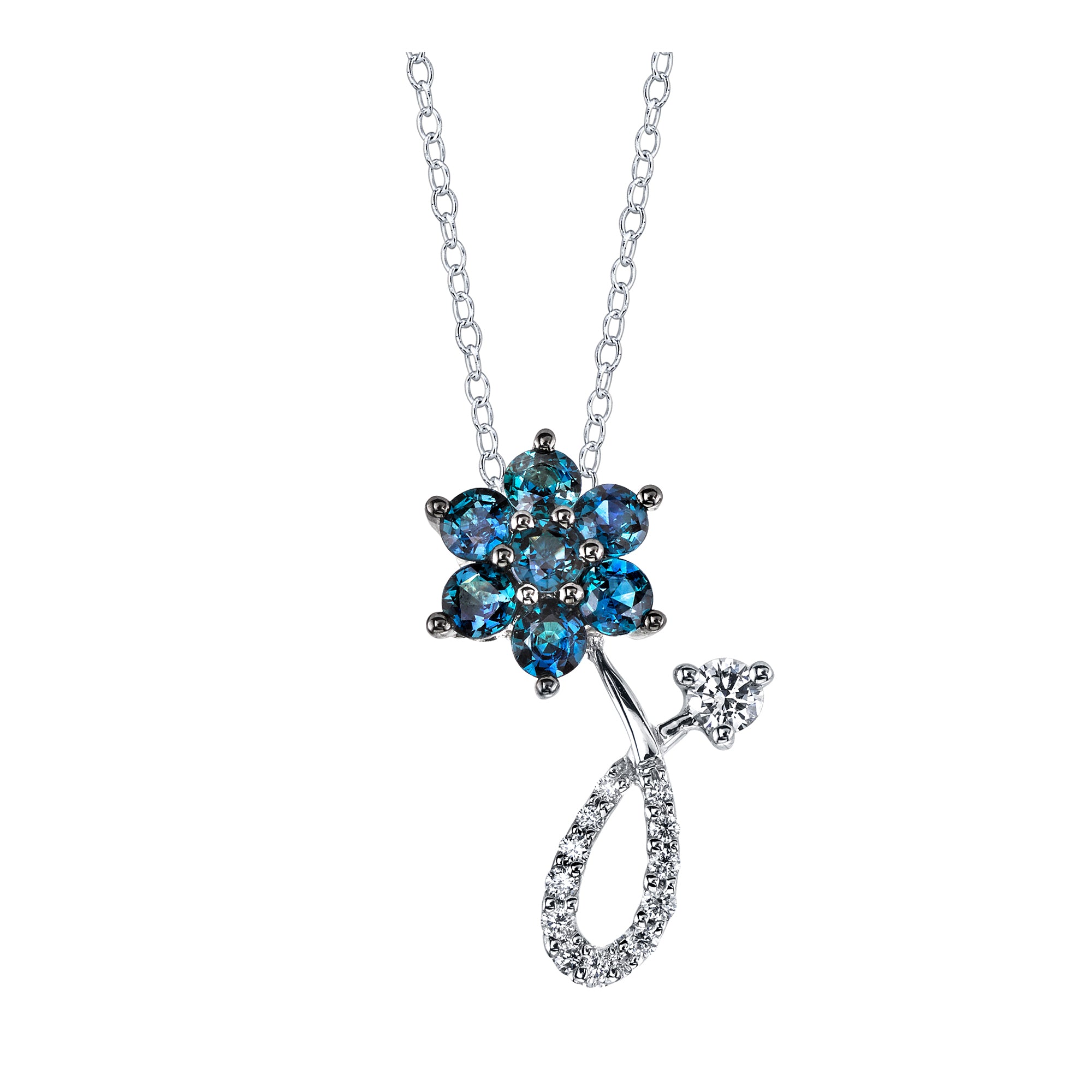 Cupid's Touch - 18K White Gold Alexandrite Pendant
