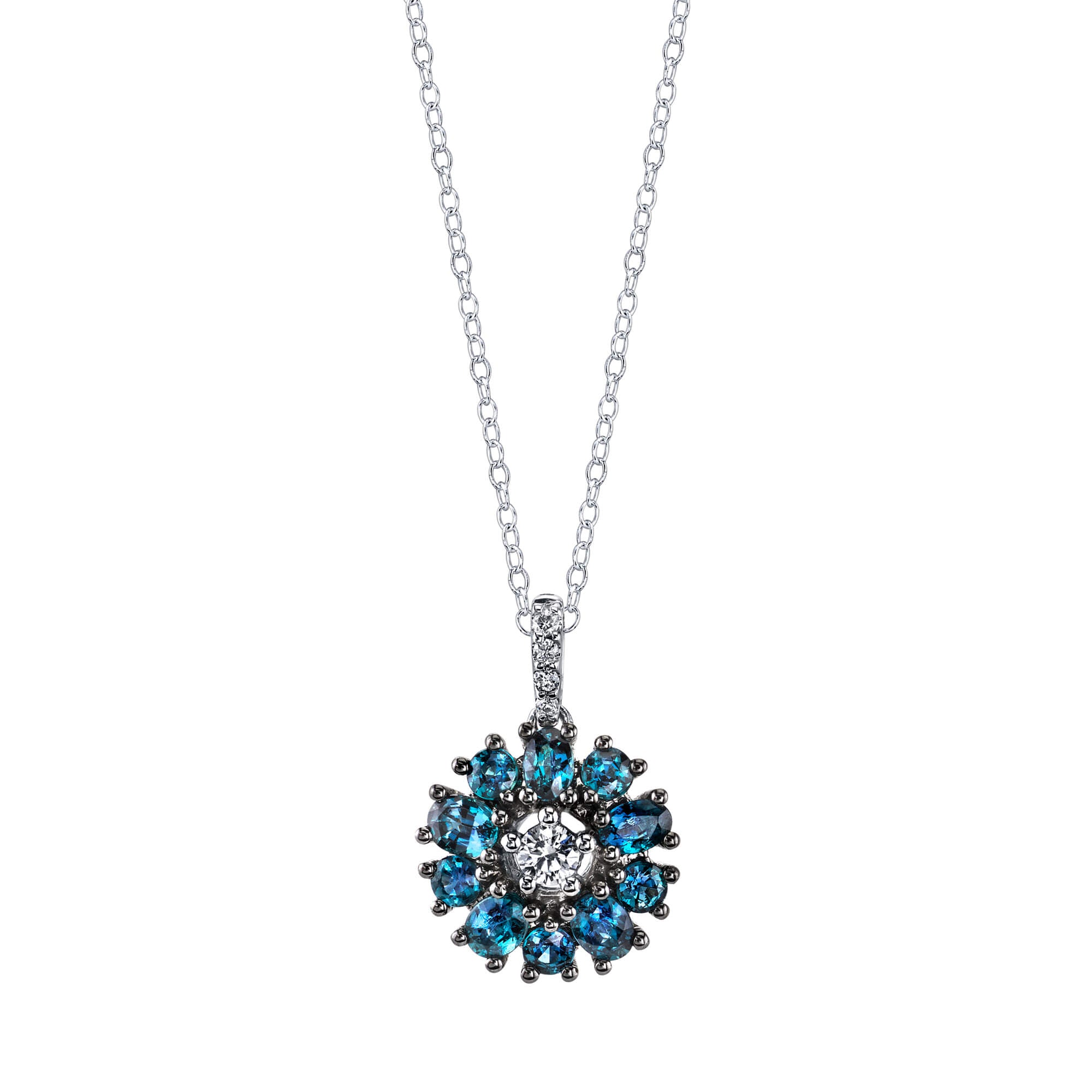 Eloquent Glamour - 18K White Gold Alexandrite Pendant