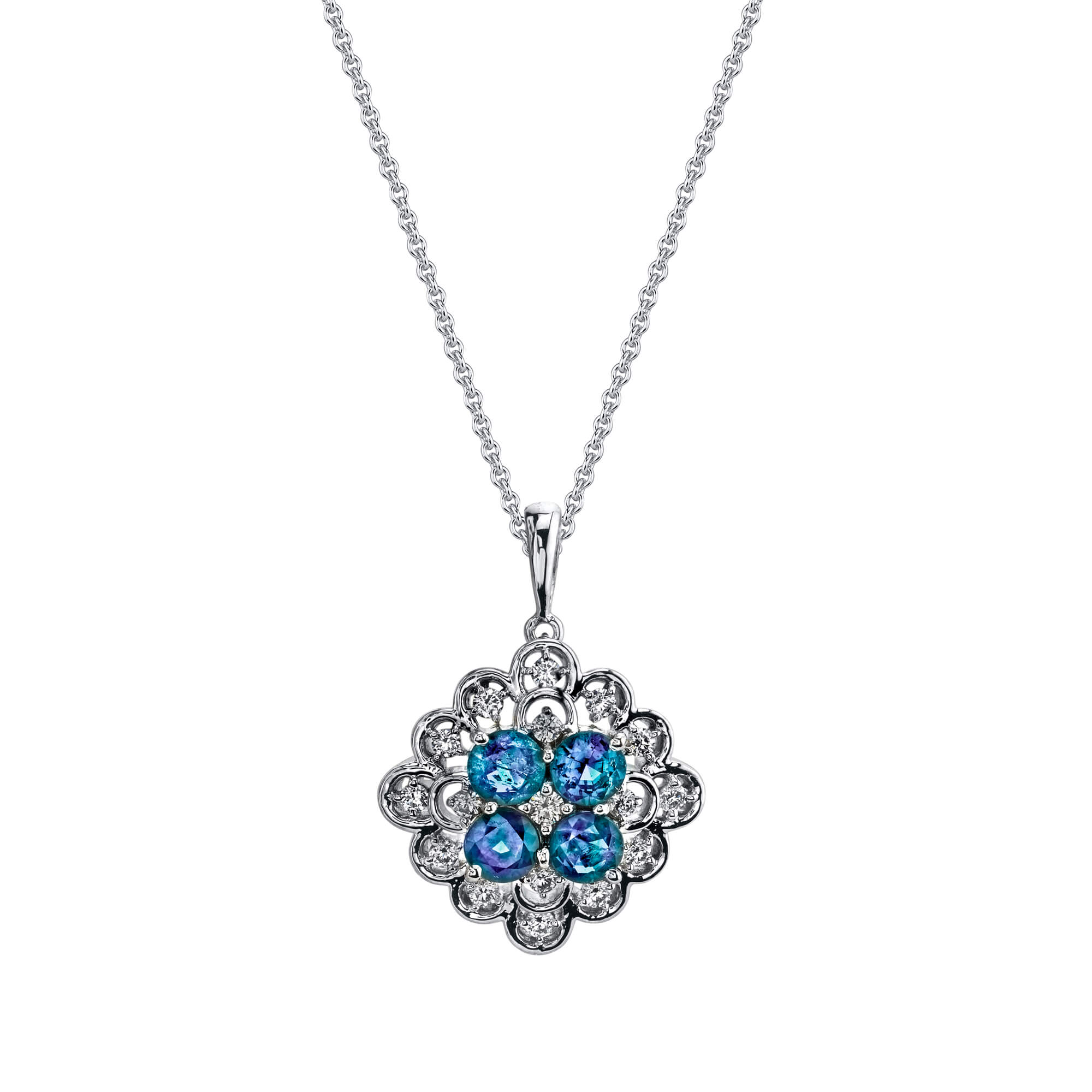 Celestial Fruit - 18K White Gold Alexandrite Pendant