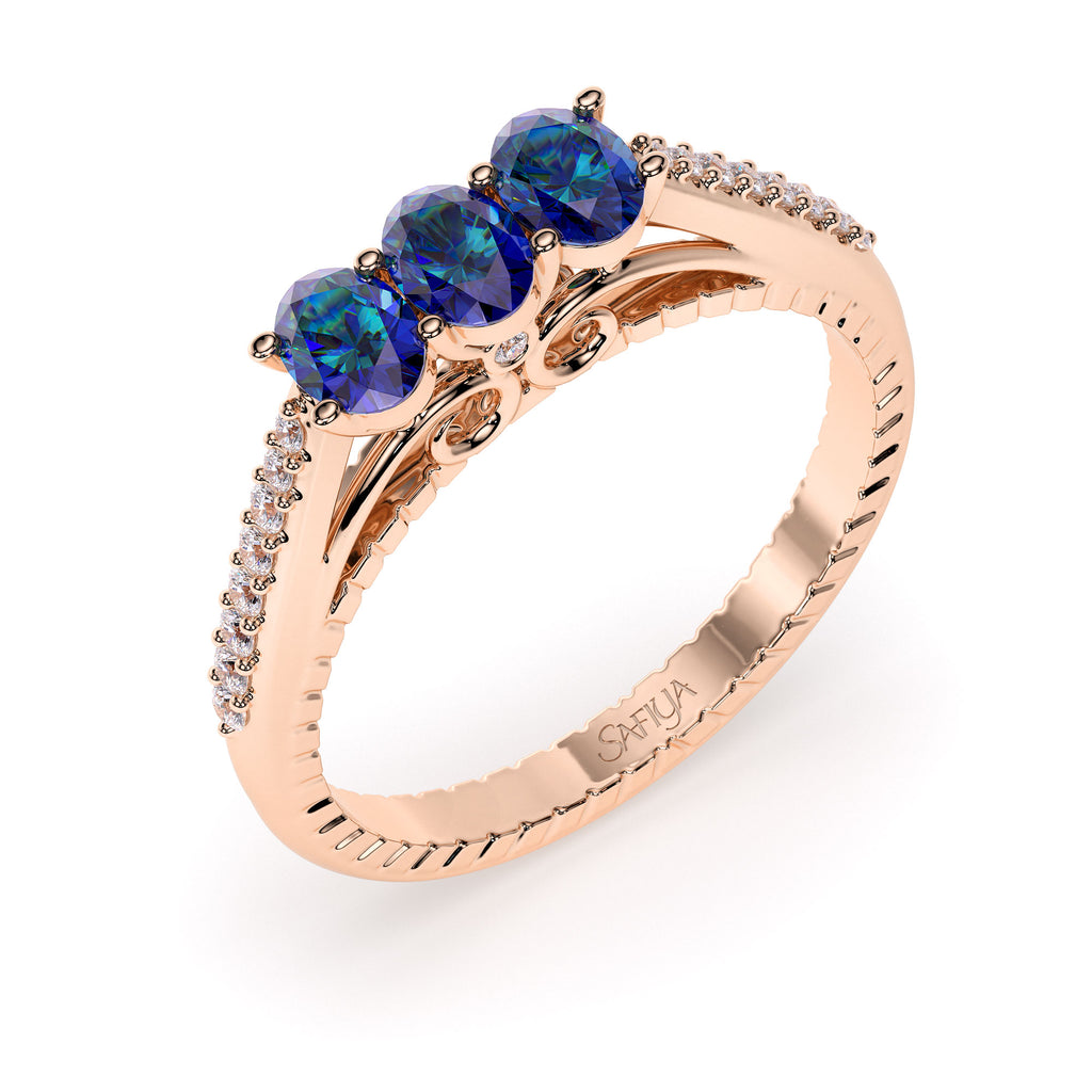 Touch of Hope (Oval) - 14K Rose Gold Natural Alexandrite Ring