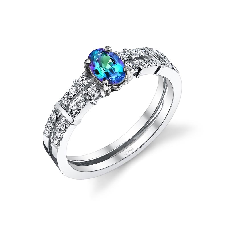 Prestigous - 14K White Gold Alexandrite Ring