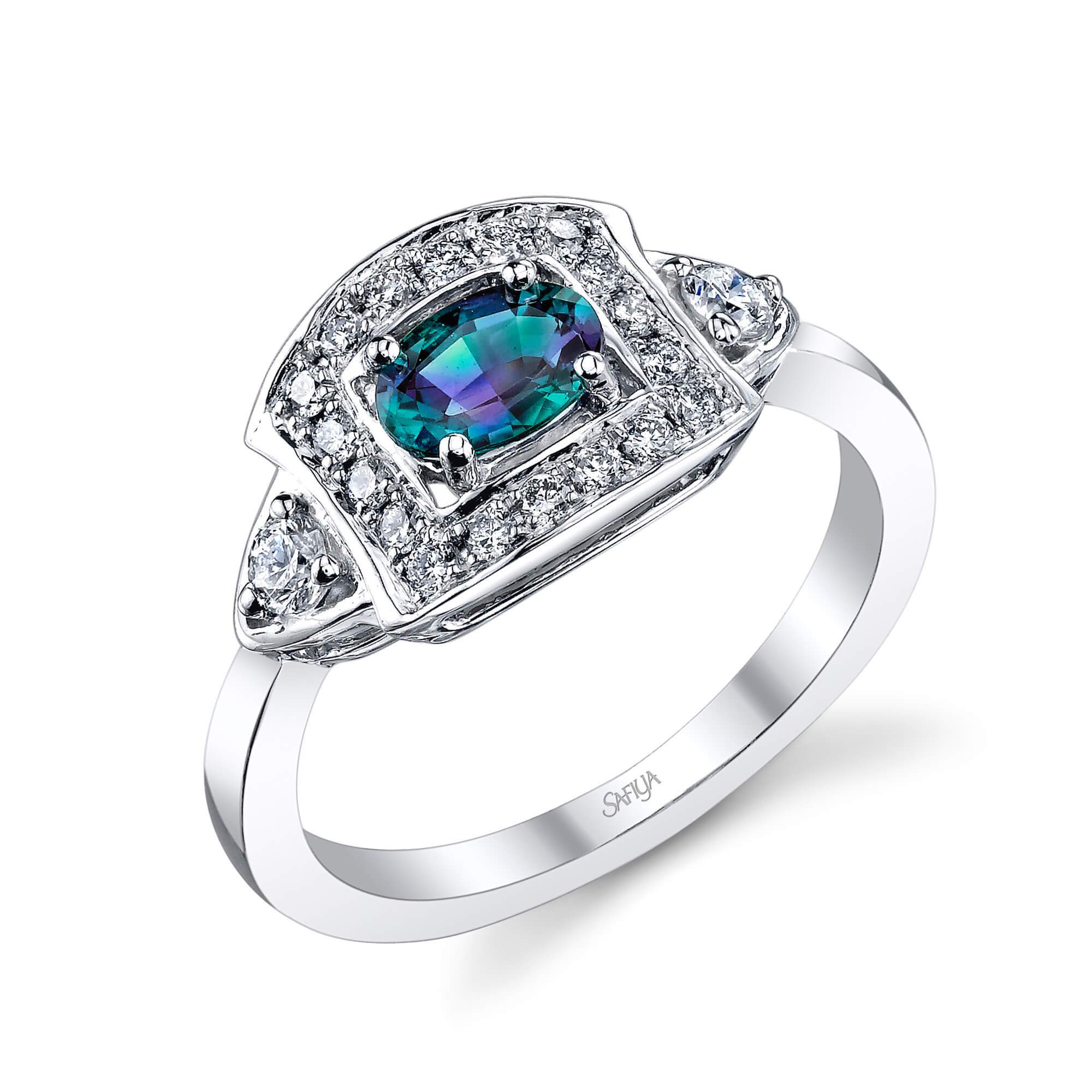 Dragon's Eye - 14K White Gold Alexandrite Ring