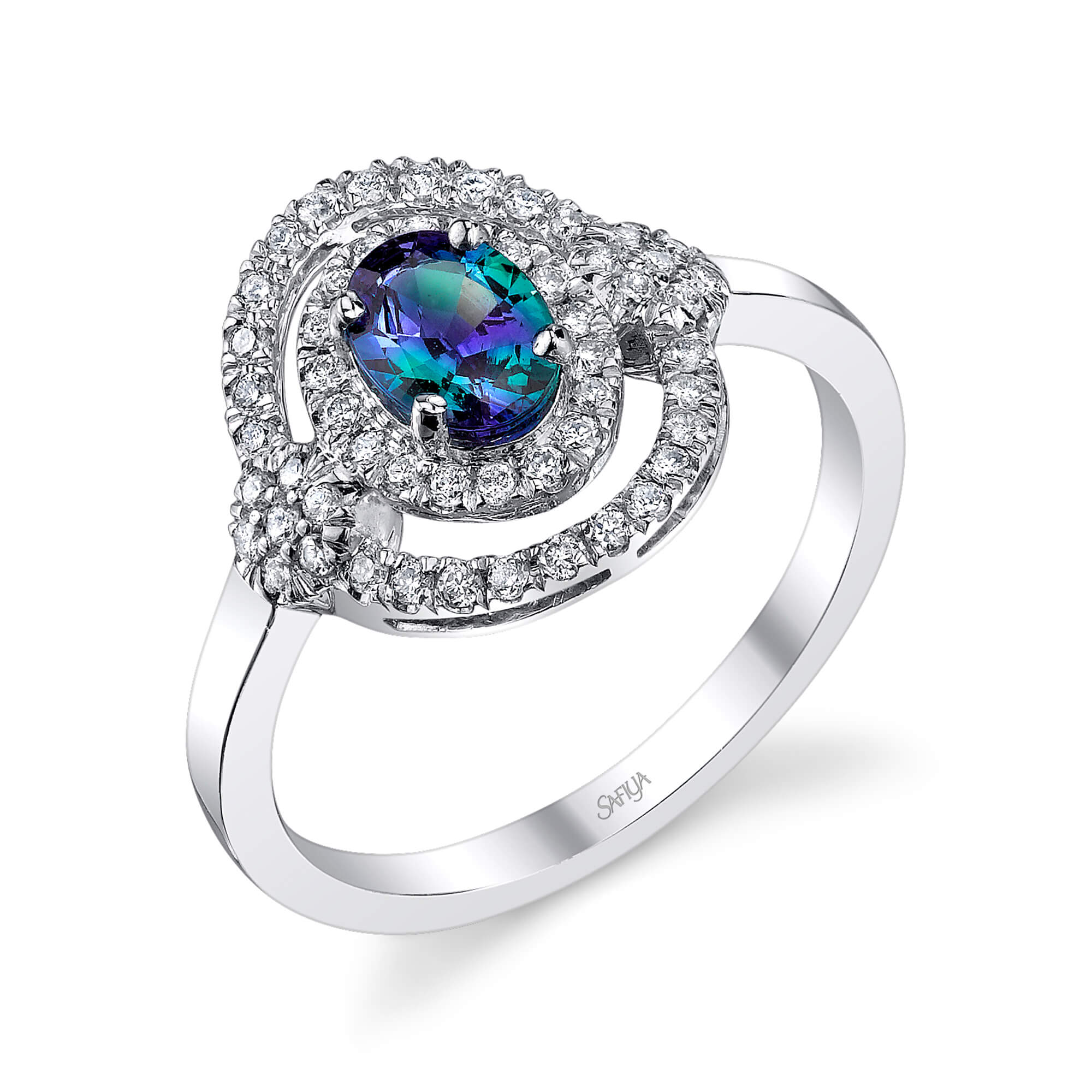 Ocean's Love - 14K White Gold Alexandrite Ring