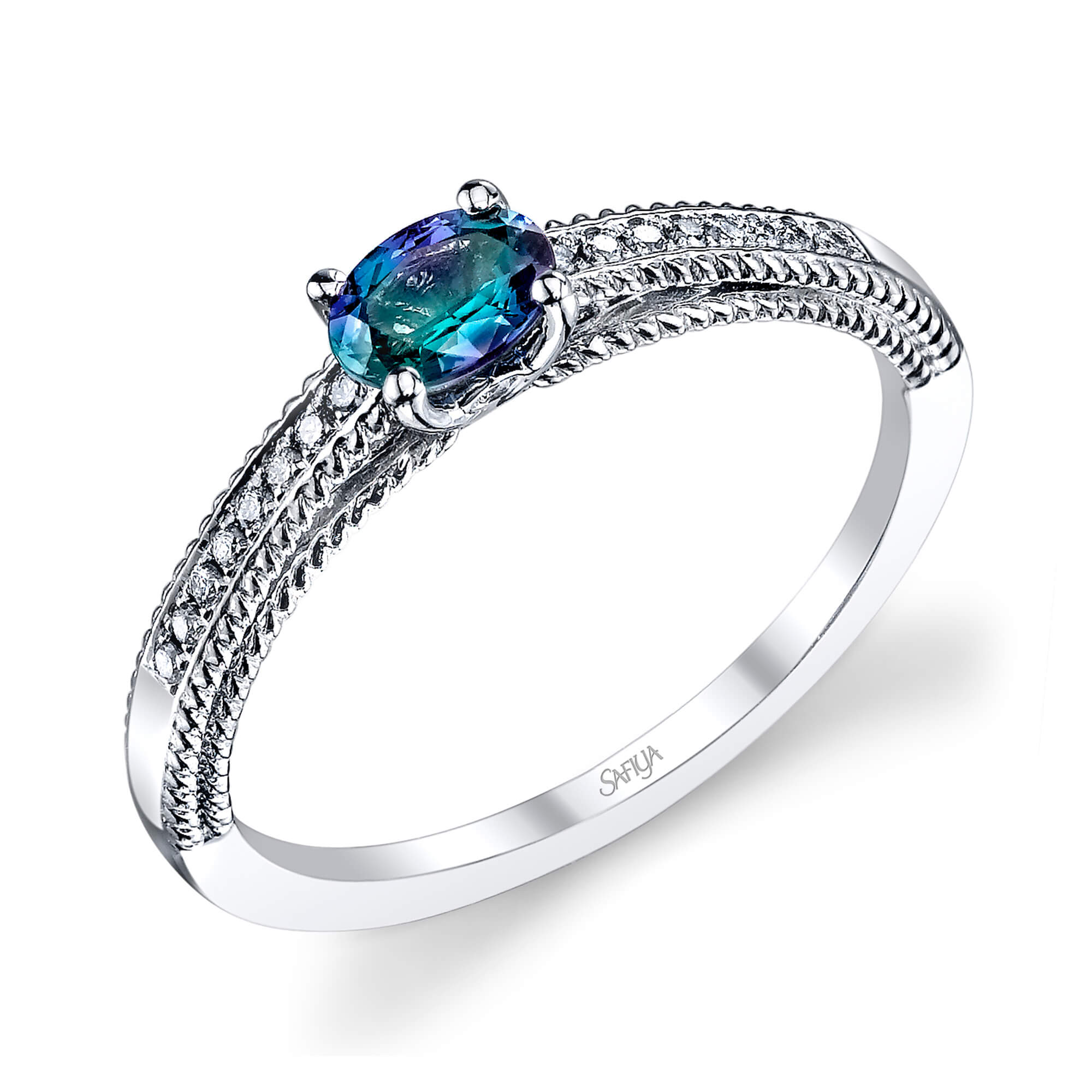 Rain Drop - 18K White Gold Alexandrite Ring