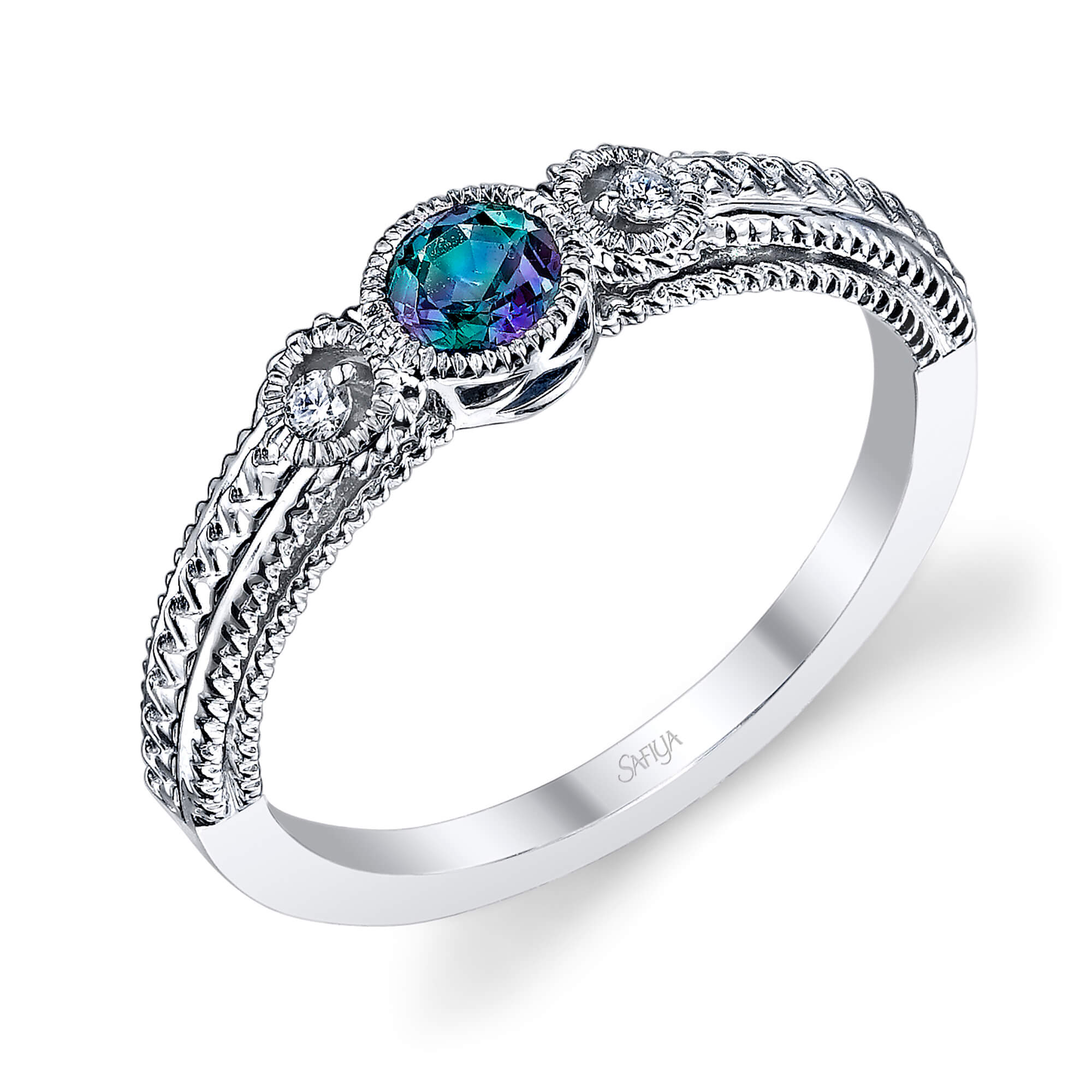 Nature's Charm - 14K White Gold Alexandrite Ring