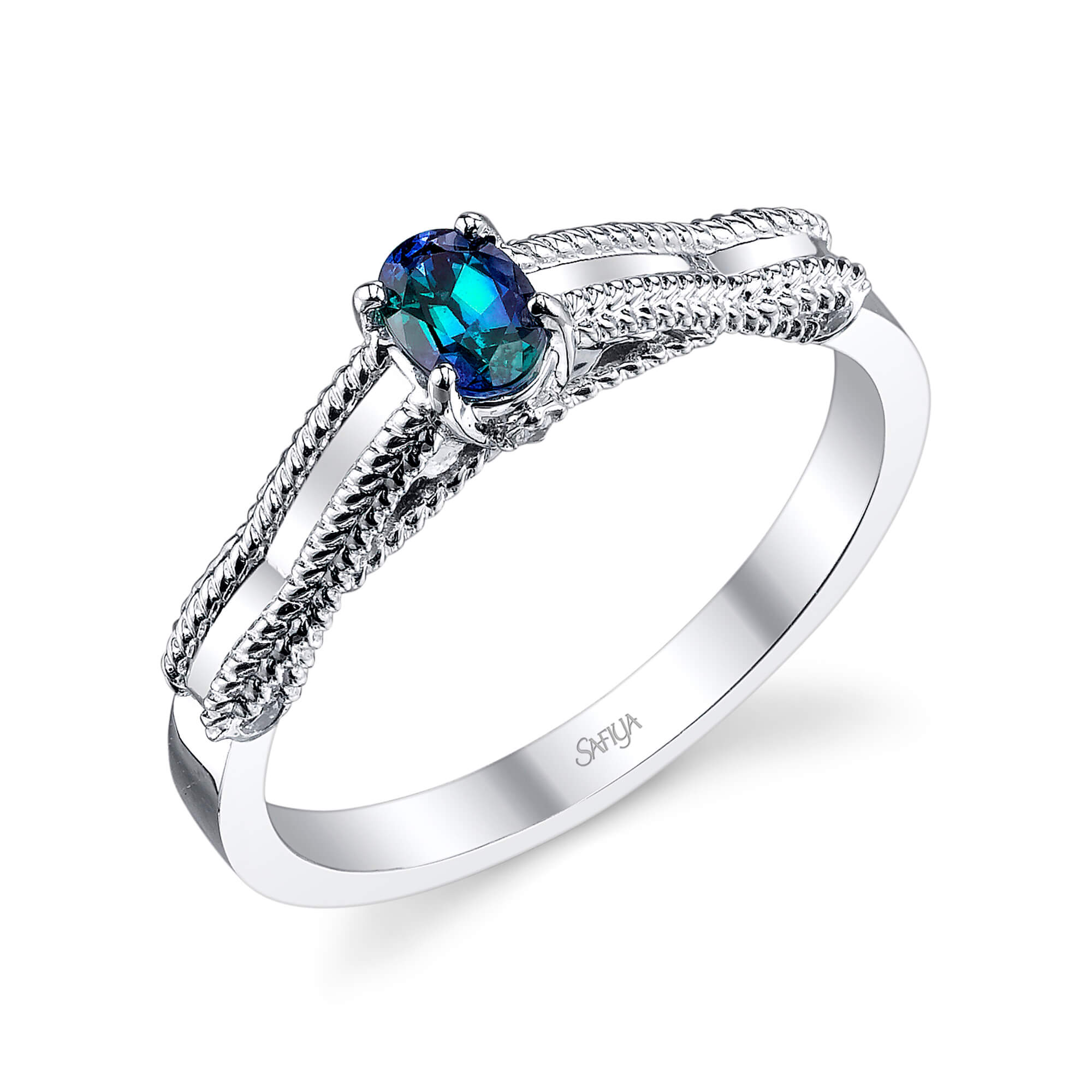 Noble Grace - 14K White Gold Alexandrite Ring