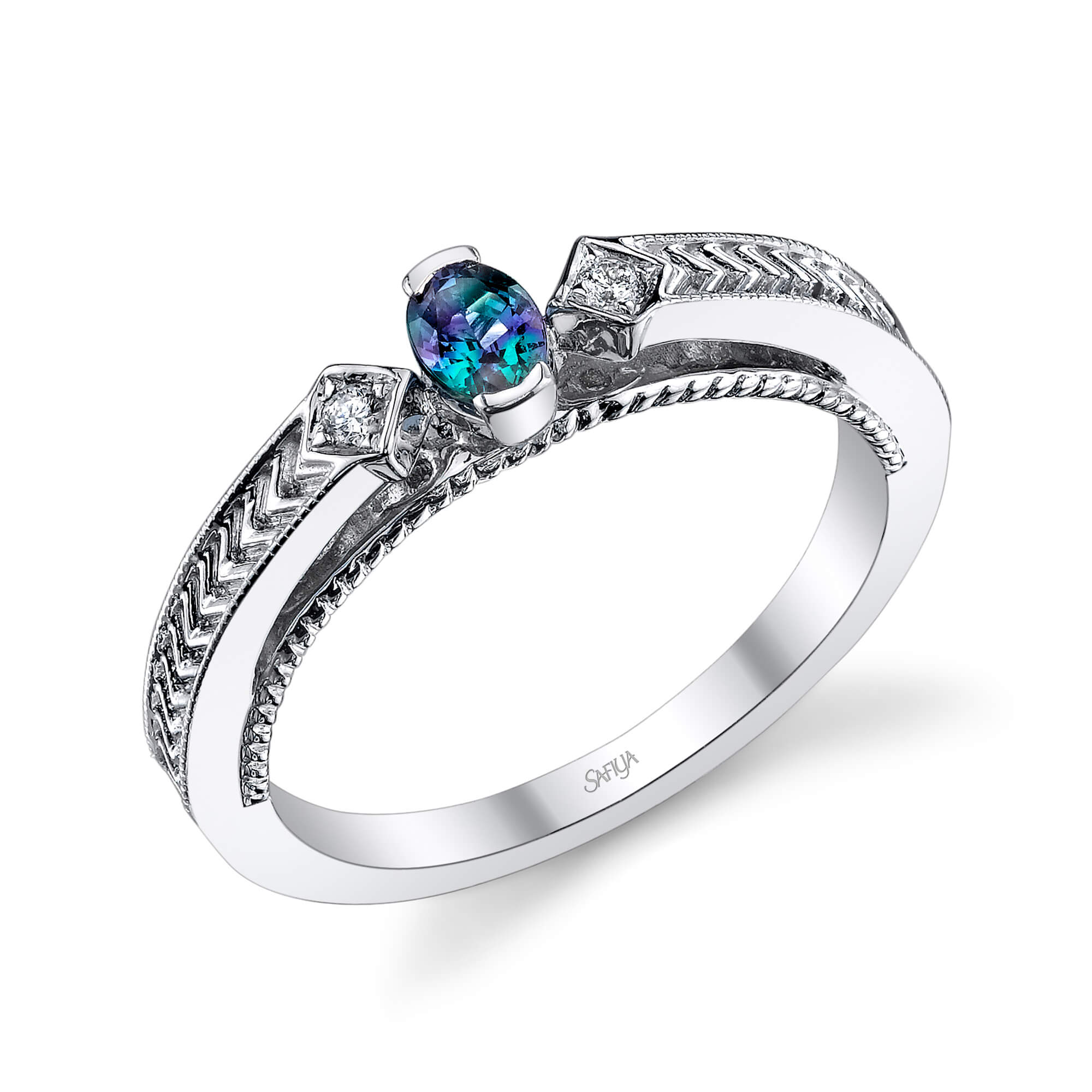 Deep Affection - 14K White Gold Alexandrite Ring