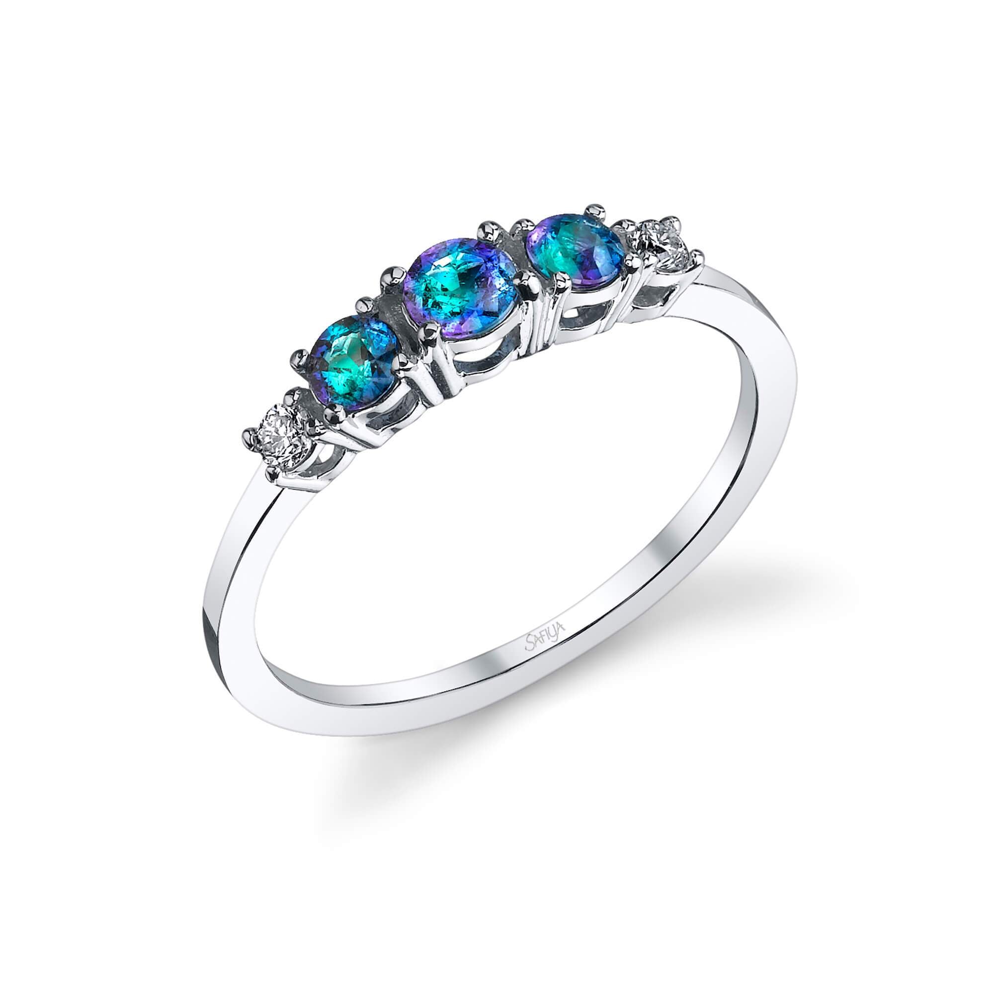 Divine Trinity - 18K White Gold Alexandrite Ring