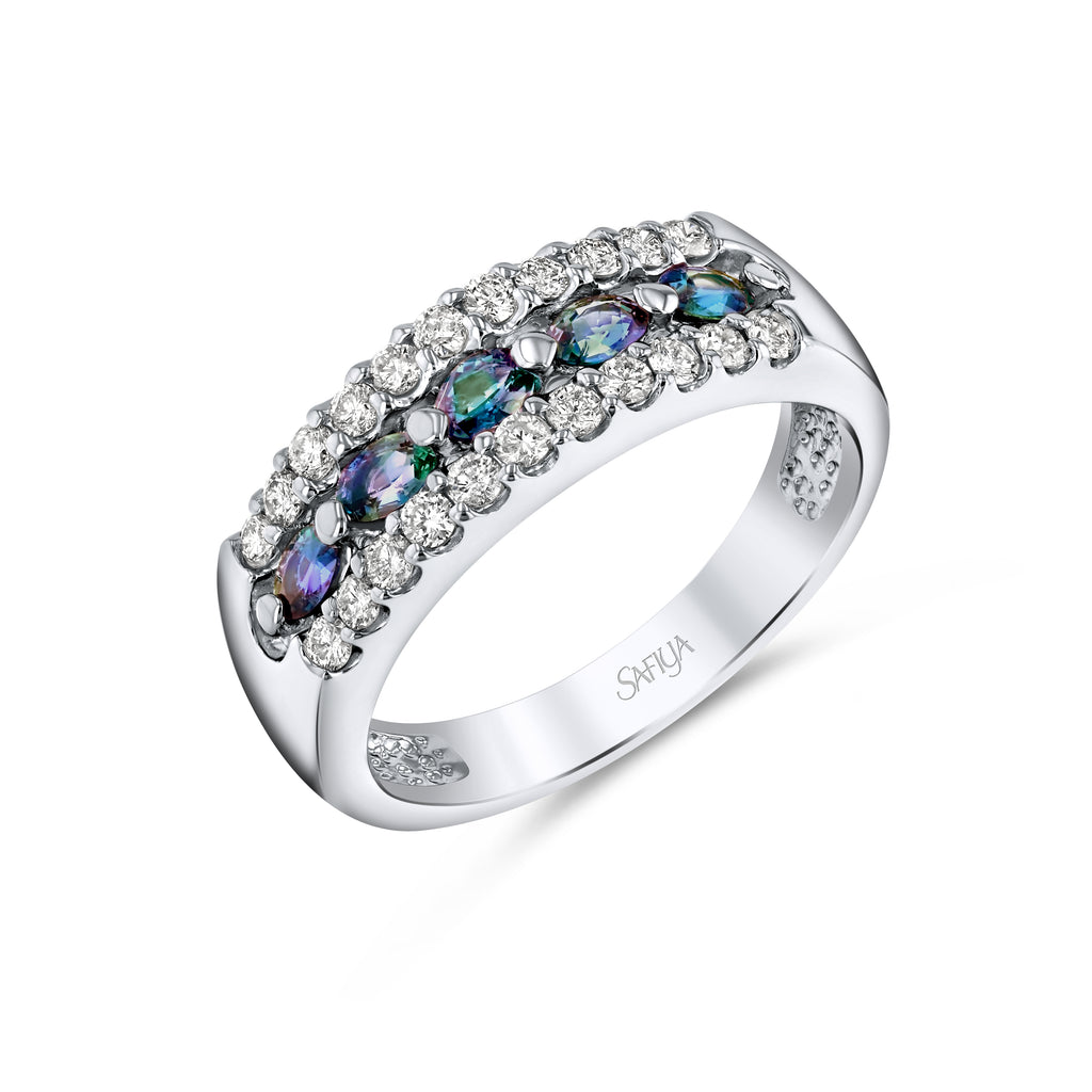 Love & Commitment - Platinum Natural Alexandrite Ring