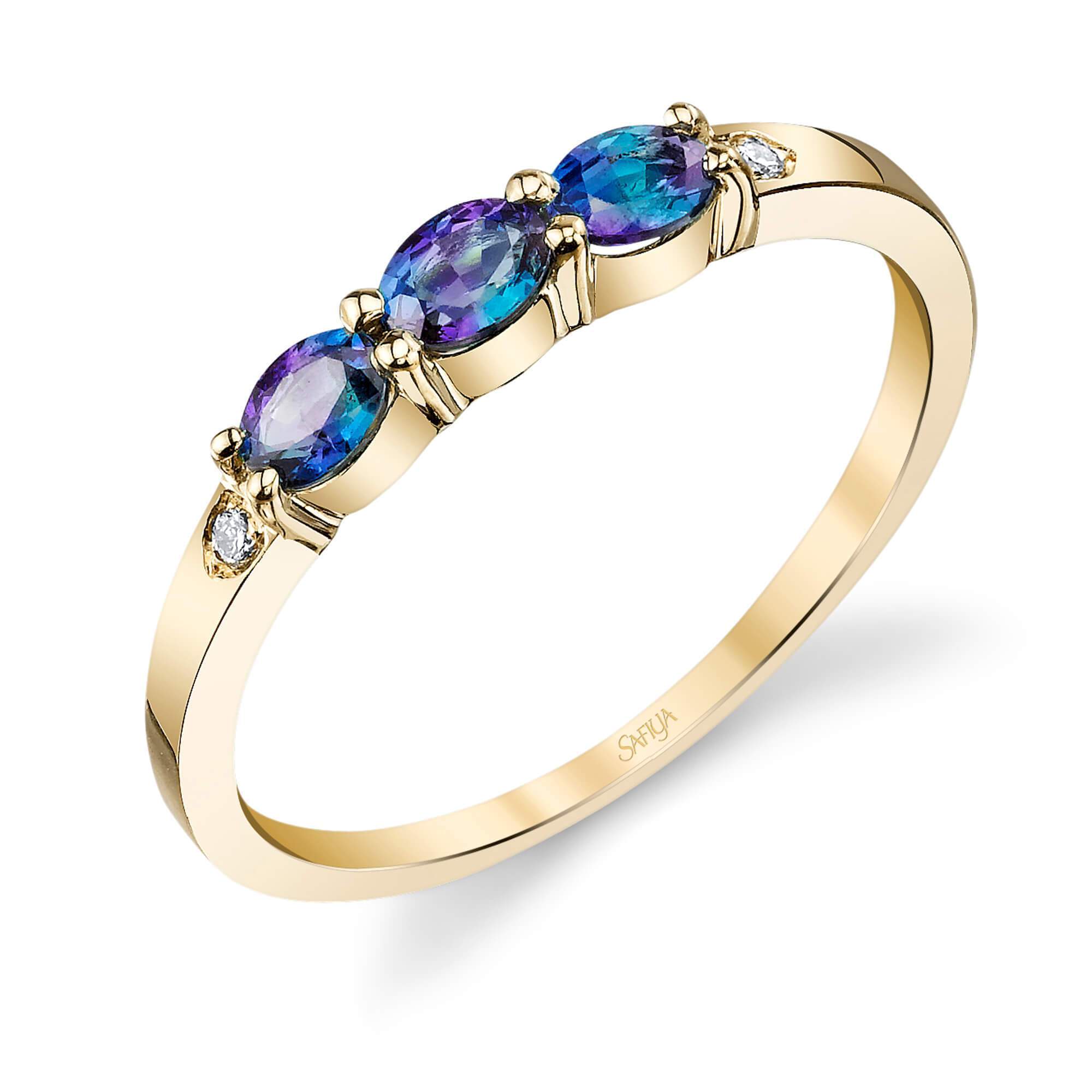 Treasured Array - 14K Yellow Gold Alexandrite Ring