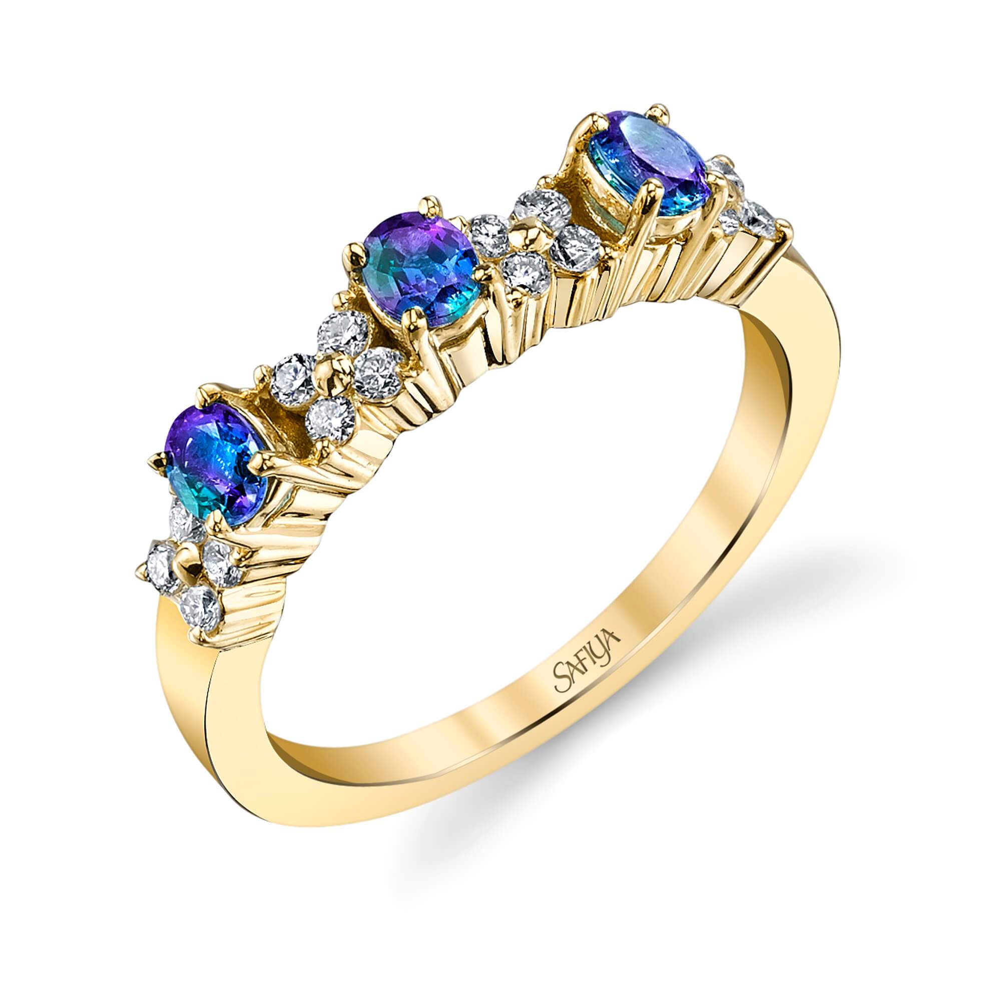 Orion's Belt - 14K Yellow Gold Alexandrite Ring