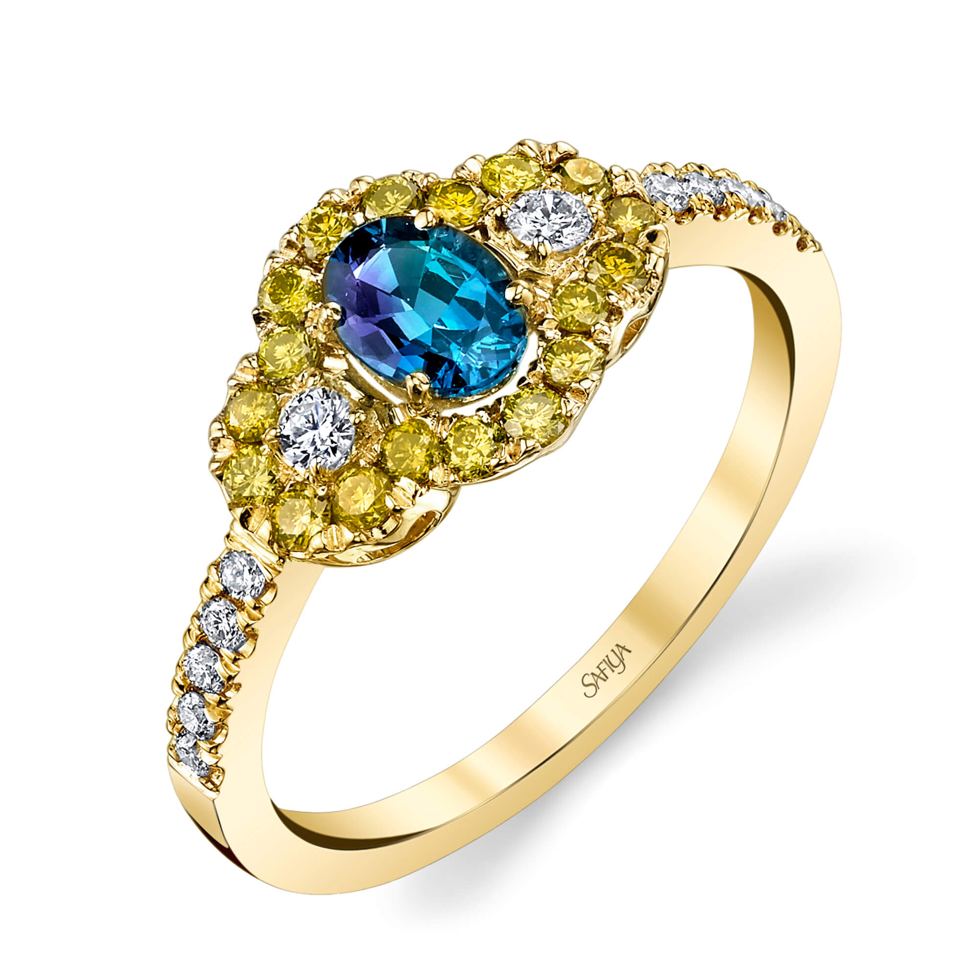 Graceful Enjoyment - 14K Yellow Gold Alexandrite Ring