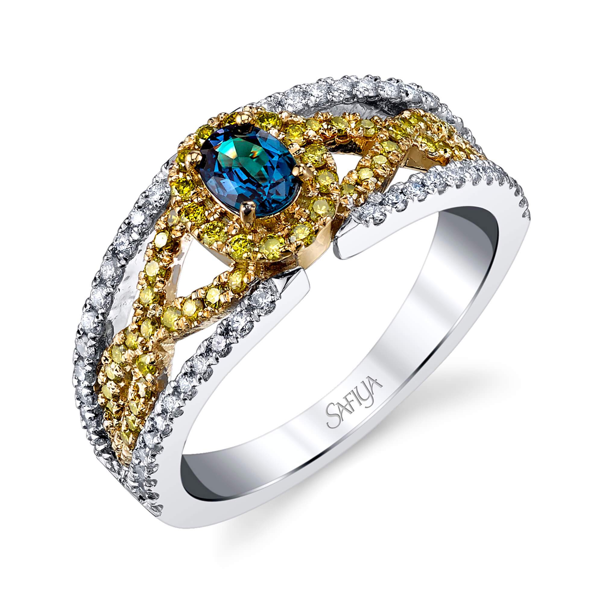 Bellissimo - 14K White Yellow Gold Alexandrite Ring